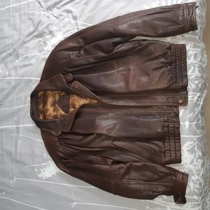 Brown leather jacket